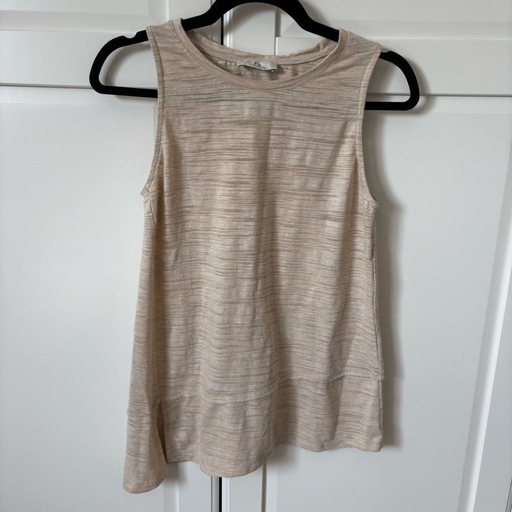 HALSTON Sleeveless Beige Top